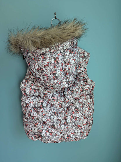 Gap Hooded Down Puffy Vest with Removable Faux Fur  , Kids 5/5T