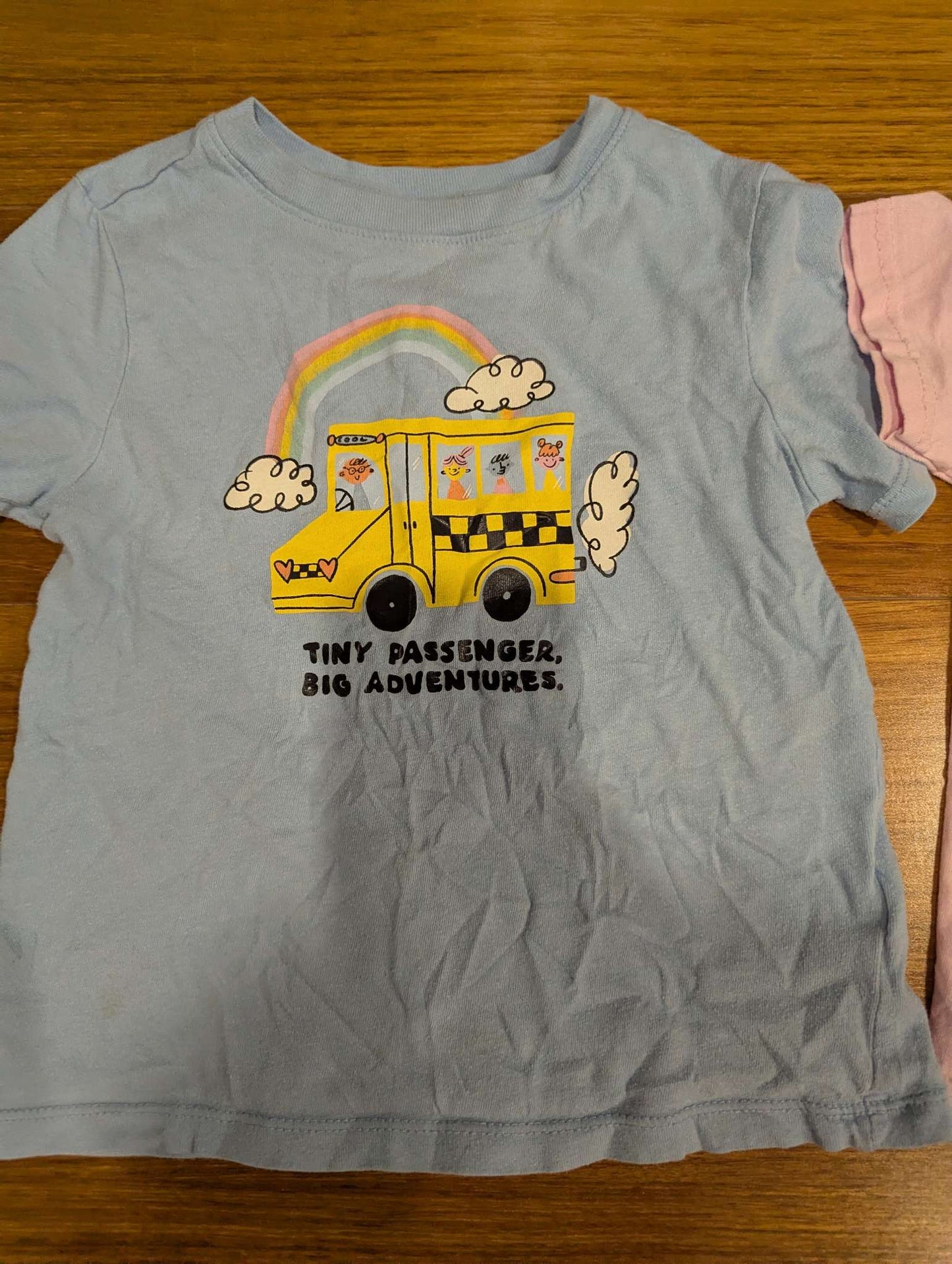 2 Tshirts - School Bus & Hungarian Woman, Kids 4/4T