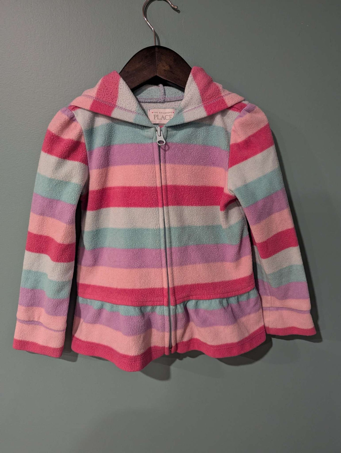 Fleece Zipper Sweater with Bear Ear Hood, Kids 4/4T