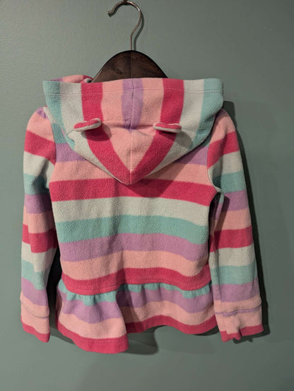 Fleece Zipper Sweater with Bear Ear Hood, Kids 4/4T