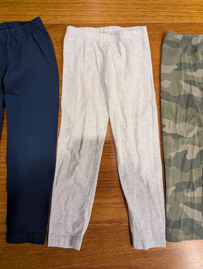 4 Pairs of Old Navy Leggings - Navy, Grey, Camo, Rust Coloured, Kids 4/4T