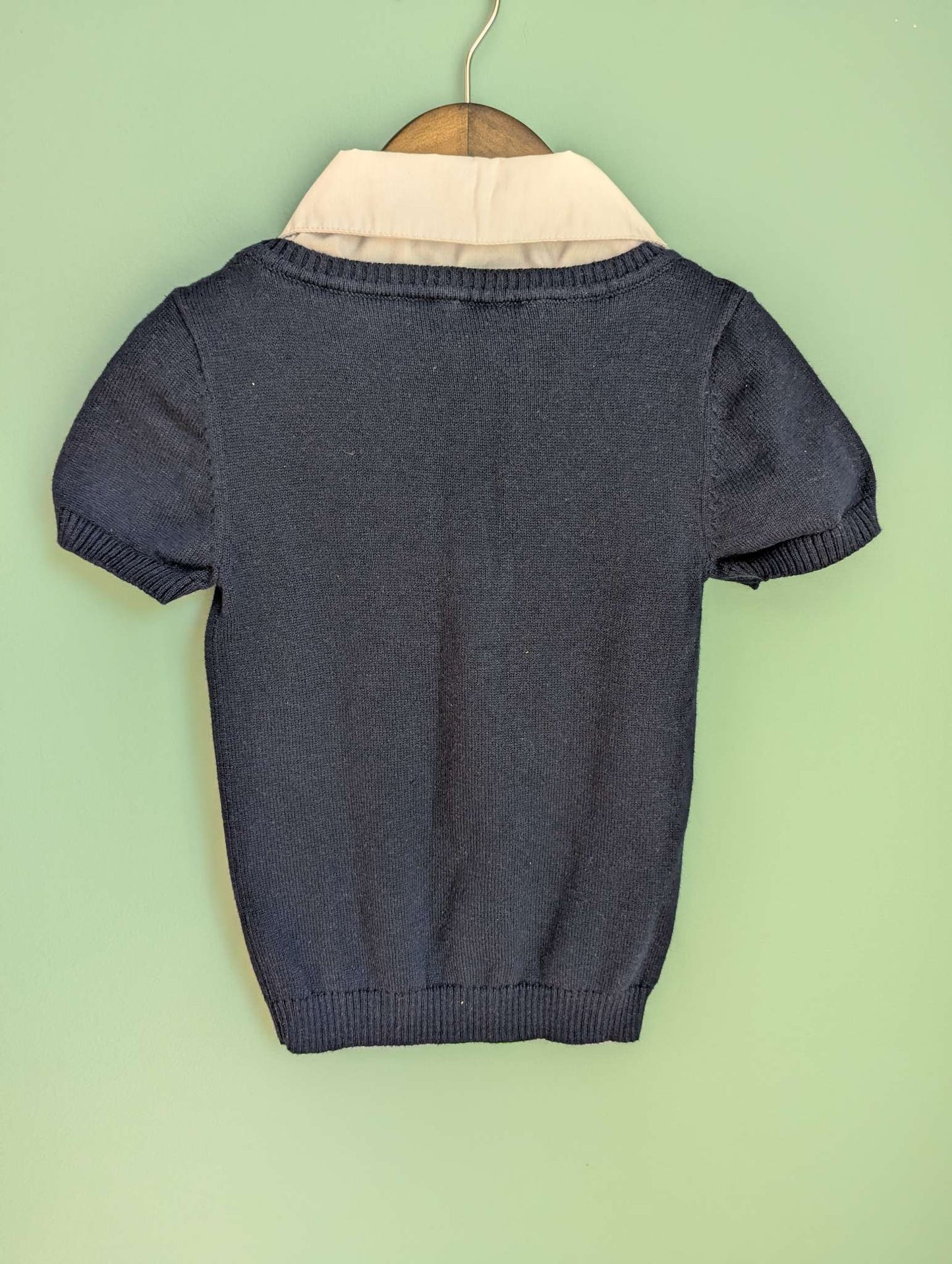 Plaid Skirt & Faux Collar Knit Top, Kids 4/4T
