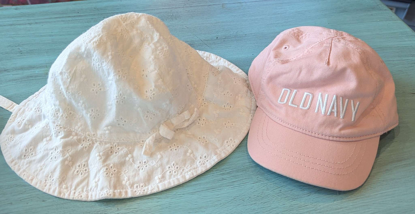 12-18 Month Eyelet Sun Hat & XS Pink Ball Cap