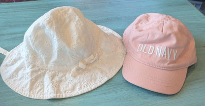 12-18 Month Eyelet Sun Hat & XS Pink Ball Cap