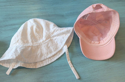 12-18 Month Eyelet Sun Hat & XS Pink Ball Cap