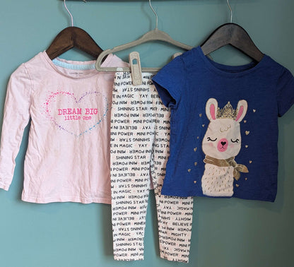 2 Tops & (New Without Tags) Leggings, Kids 3T