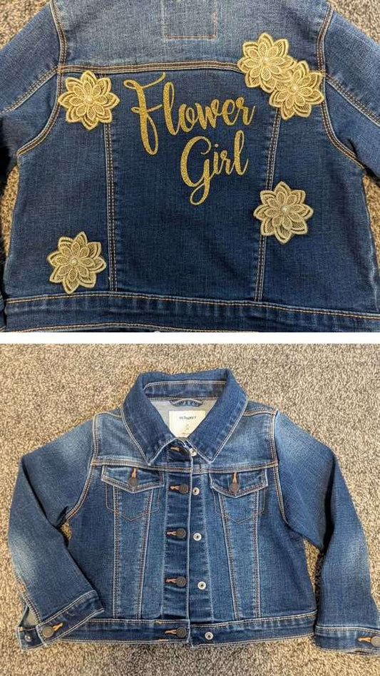 Flower Girl Jean Jacket, Kids 3T