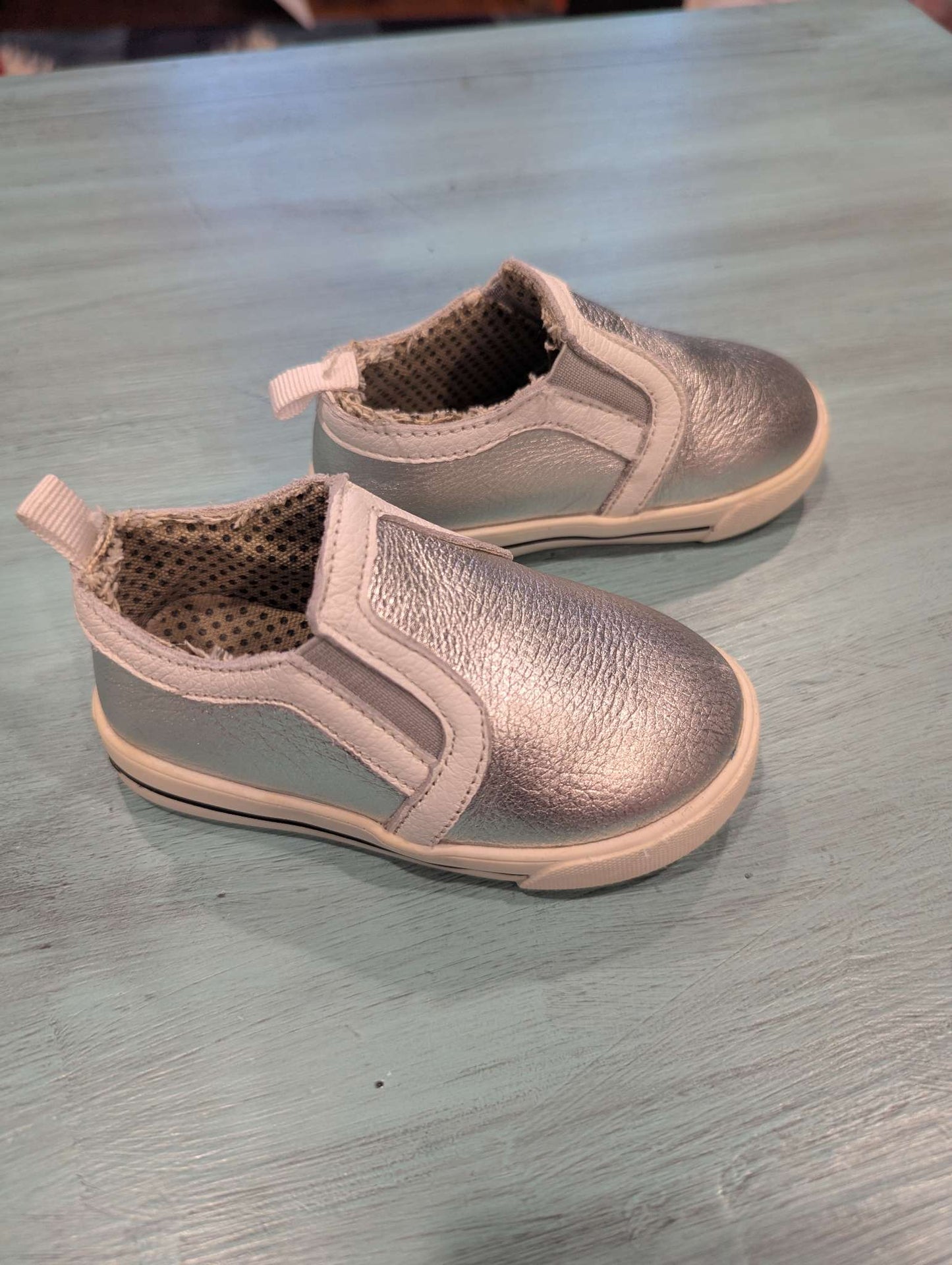 Silver Slip On Shoes - Size 7 but fit like a 6!, Shoes 6 (Walkers:12-24 mth)