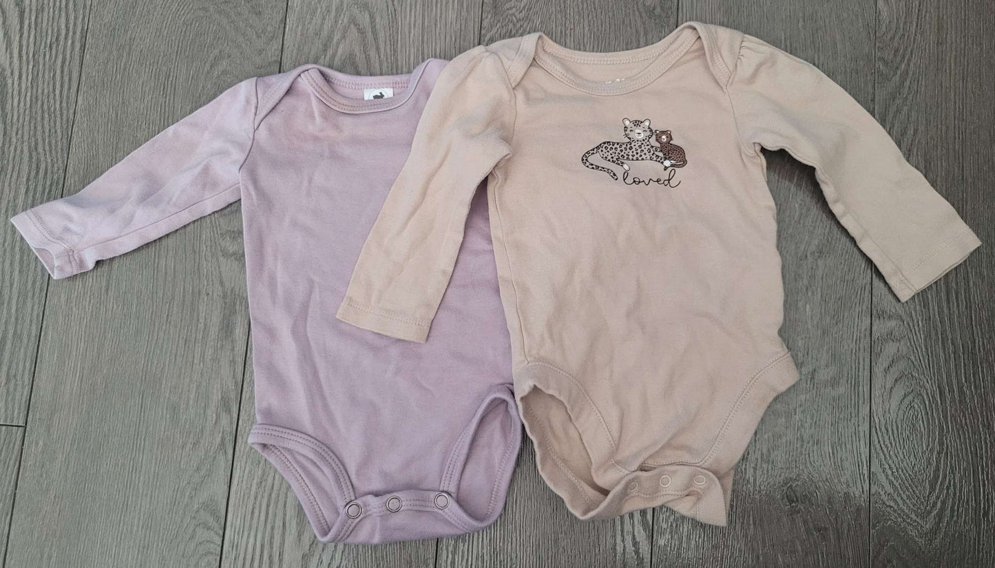 2 long sleeved onesies, 3-6 months, Kids 6 Month (3-6M)
