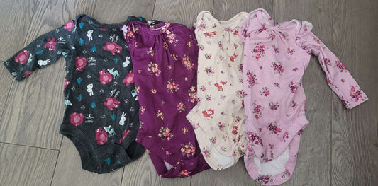 4 long sleeved onesies, 3-6 months, Kids 6 Month (3-6M)