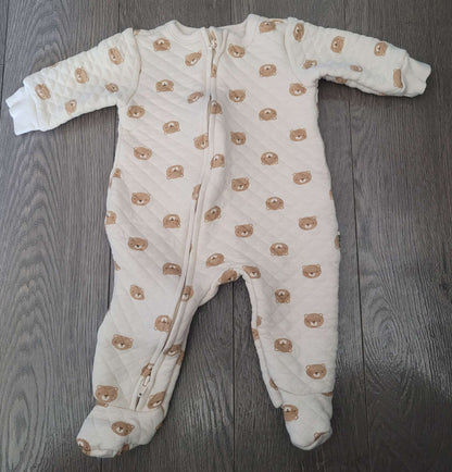 Bear print winter onesie, 3-6 month, Kids 6 Month (3-6M)