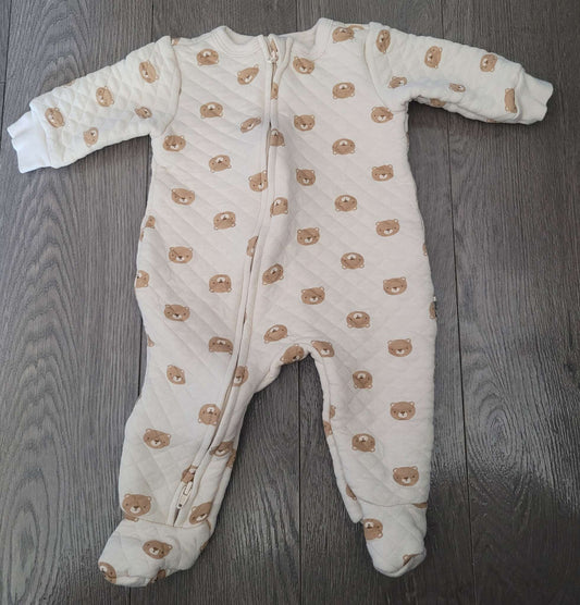 Bear print winter onesie, 3-6 month, Kids 6 Month (3-6M)