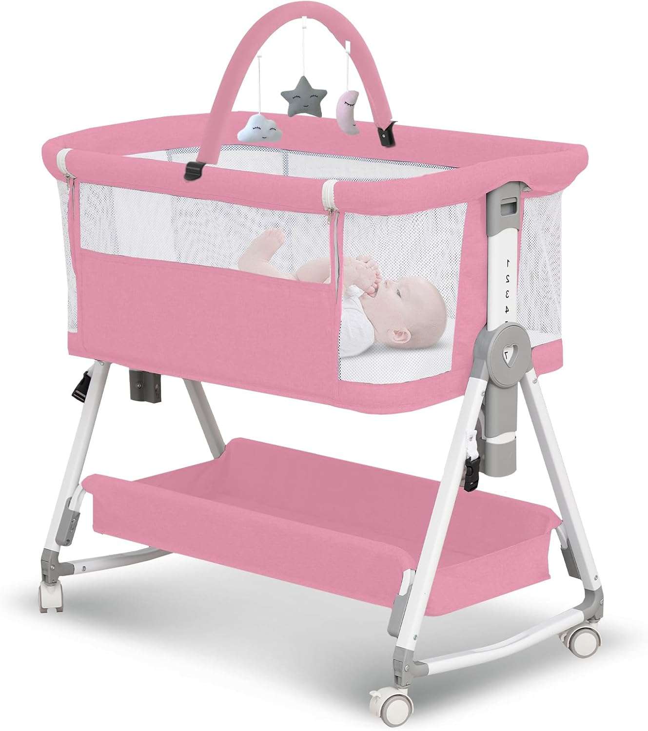 Pink 3 in 1 bassinet