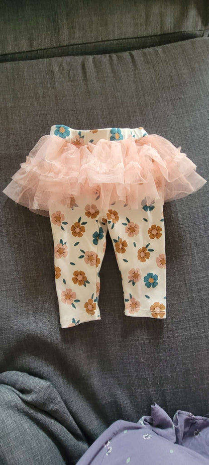 Peach floral outfit, Kids 6 Month (3-6M)