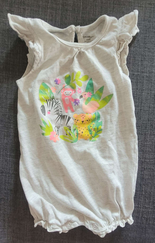 Grey jungle rompers, 3-6 months, Kids 6 Month (3-6M)