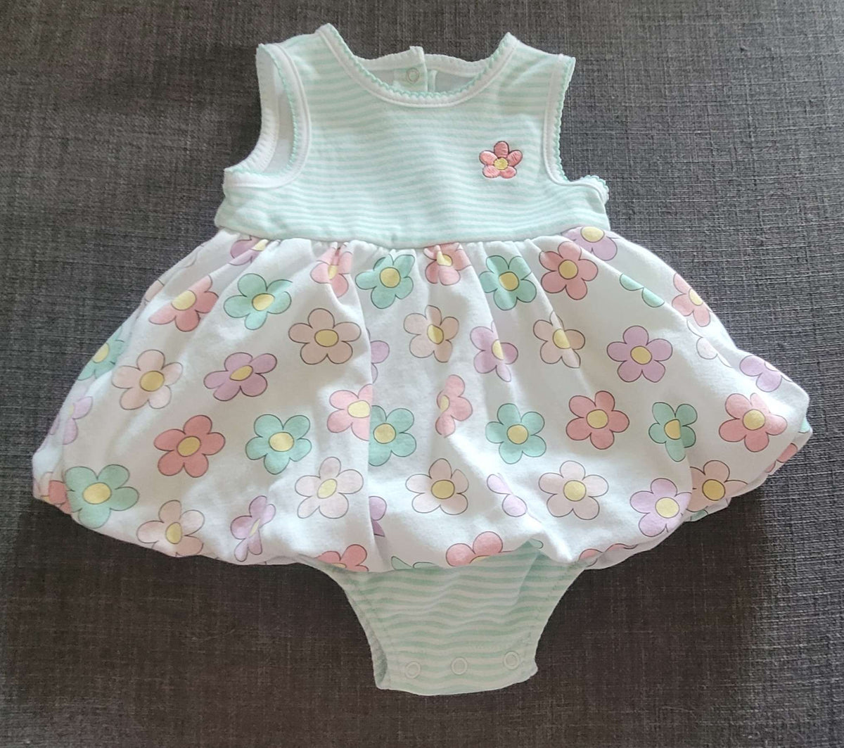 Pastel floral dress with attached bloomers, 6 month, Kids 6 Month (3-6M)