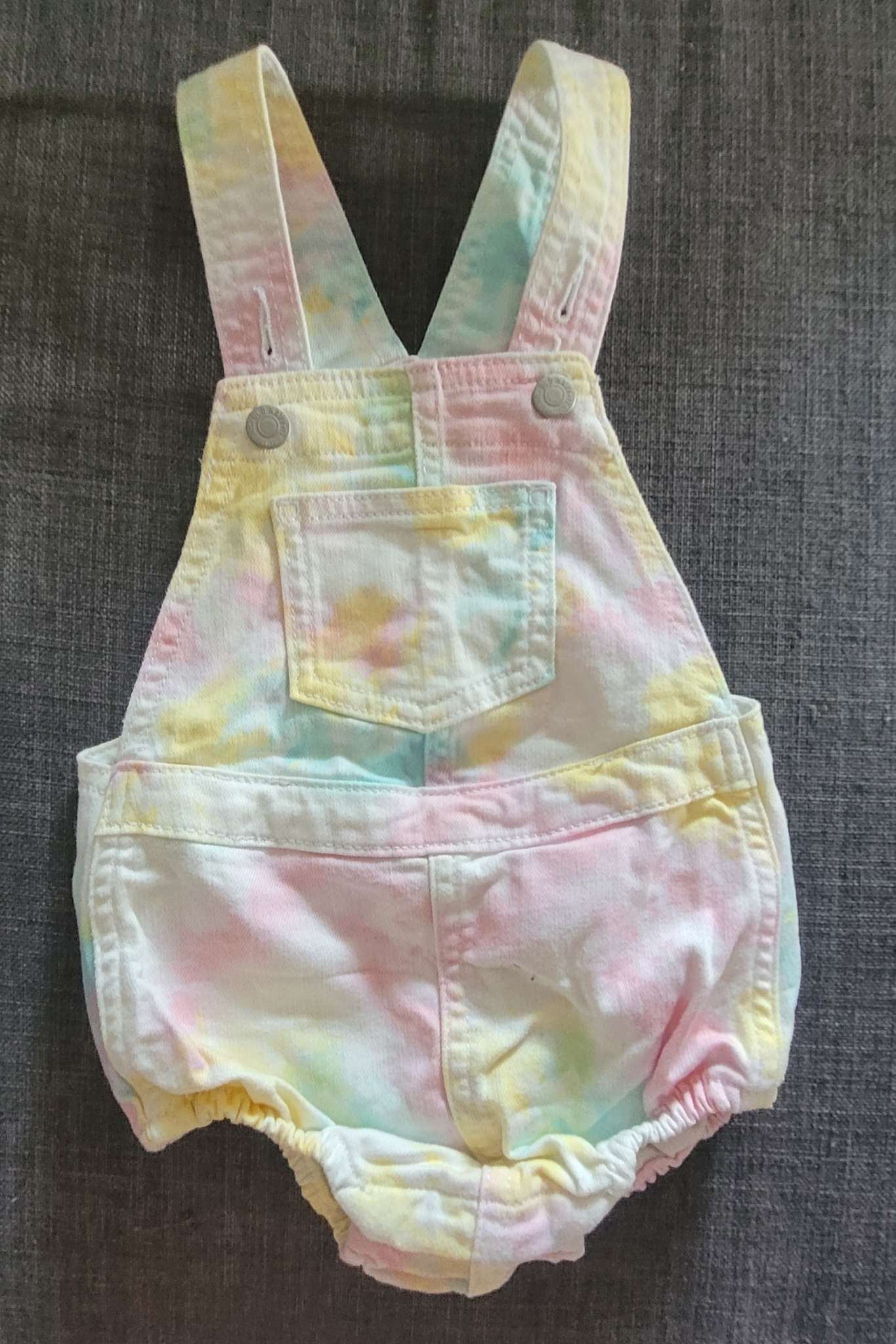 Pastel tie dye denim overalls 12-18 months, Kids 18 Month (12-18M)