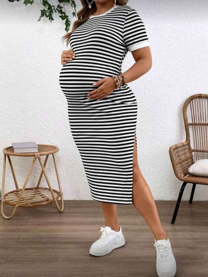 Black and white stripped maternity dress, 4X, Shein, Maternity 2XL+ (18+)
