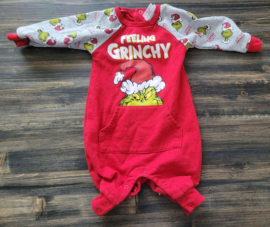 "Feeling Grinchy" Christmas onesie, 0-3 months, Kids 3 Month (0-3M)