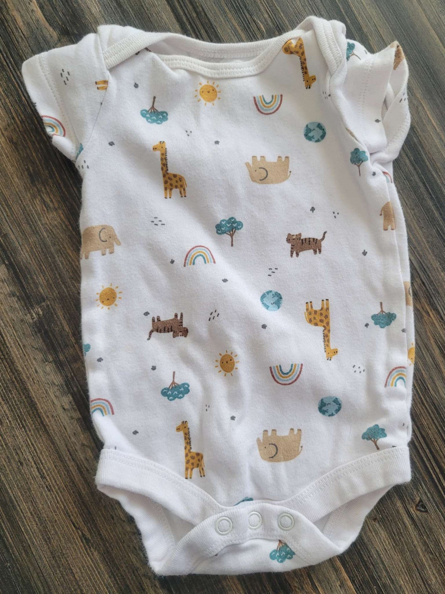 George safari animals onesie, 0-3 month, Kids 3 Month (0-3M)