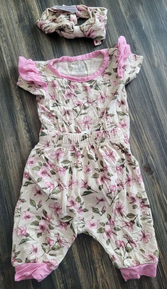 Floral outfit with headband, 0-3 months, Kids 3 Month (0-3M)