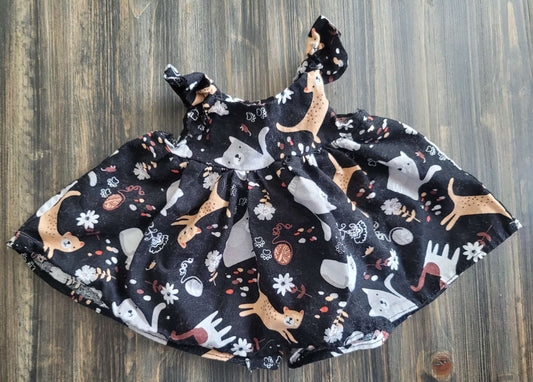 Handmade cat print dress, newborn, Kids Newborn