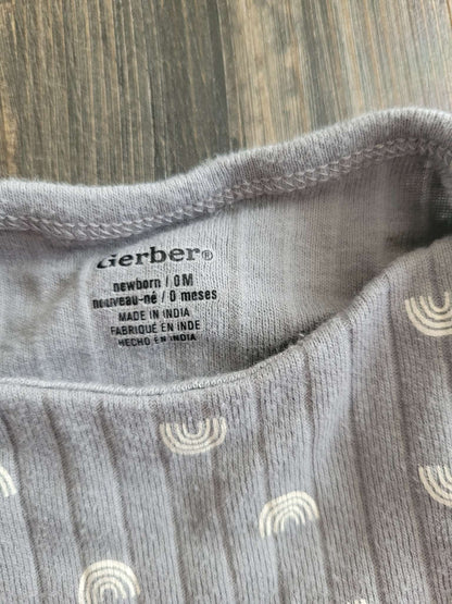 Gerber newborn rompers, grey rainbows and beige fox, Kids Newborn