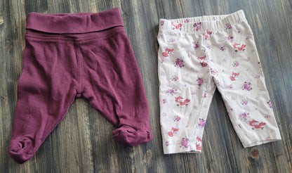 Two sets of leggings, 0-3 months, Kids 3 Month (0-3M)