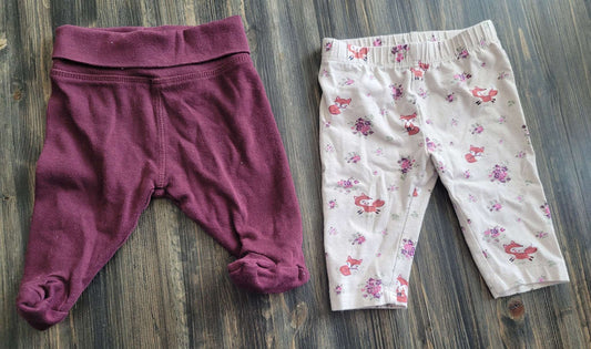 Two sets of leggings, 0-3 months, Kids 3 Month (0-3M)