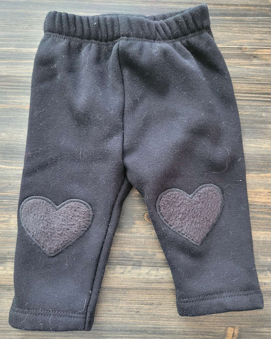 Black sweat pants with heart detail, Old Navy, 0-3 months, Kids 3 Month (0-3M)