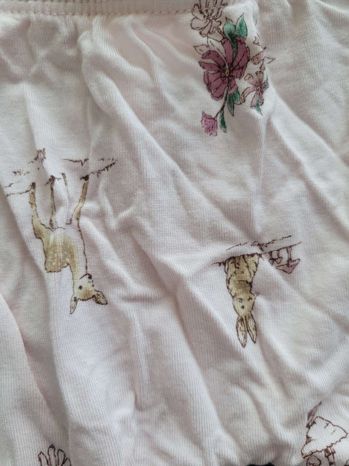 Two sets of Purely Soft pants, artist print and woodland animal print, newborn, Kids Newborn
