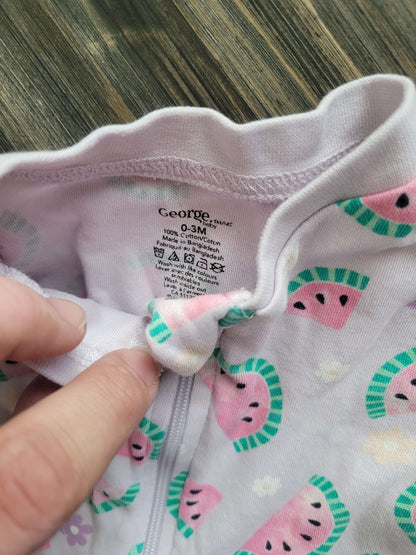 Purple watermelon onesie, 0-3 months, Kids 3 Month (0-3M)