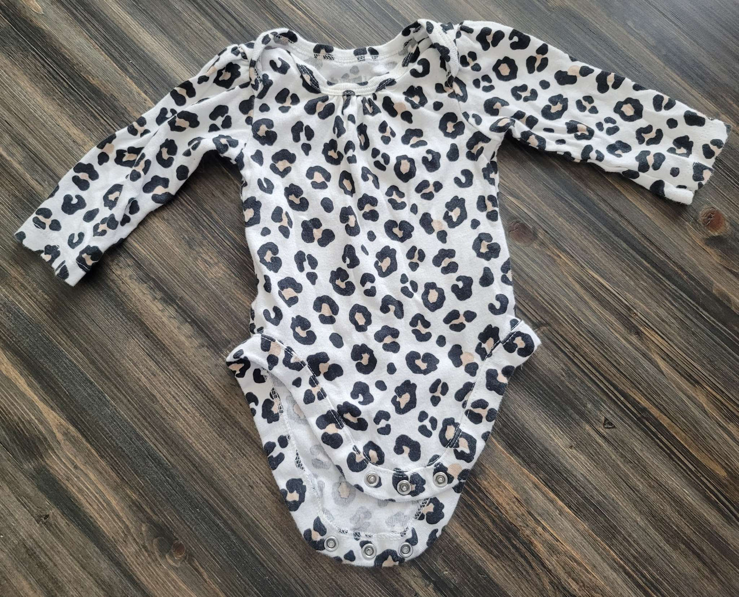 lLeopard print long-sleeved onesie, 0-3 month, Kids 3 Month (0-3M)