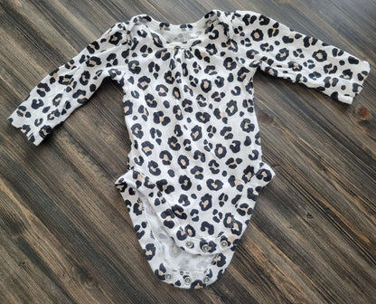 lLeopard print long-sleeved onesie, 0-3 month, Kids 3 Month (0-3M)