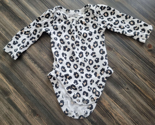 lLeopard print long-sleeved onesie, 0-3 month, Kids 3 Month (0-3M)