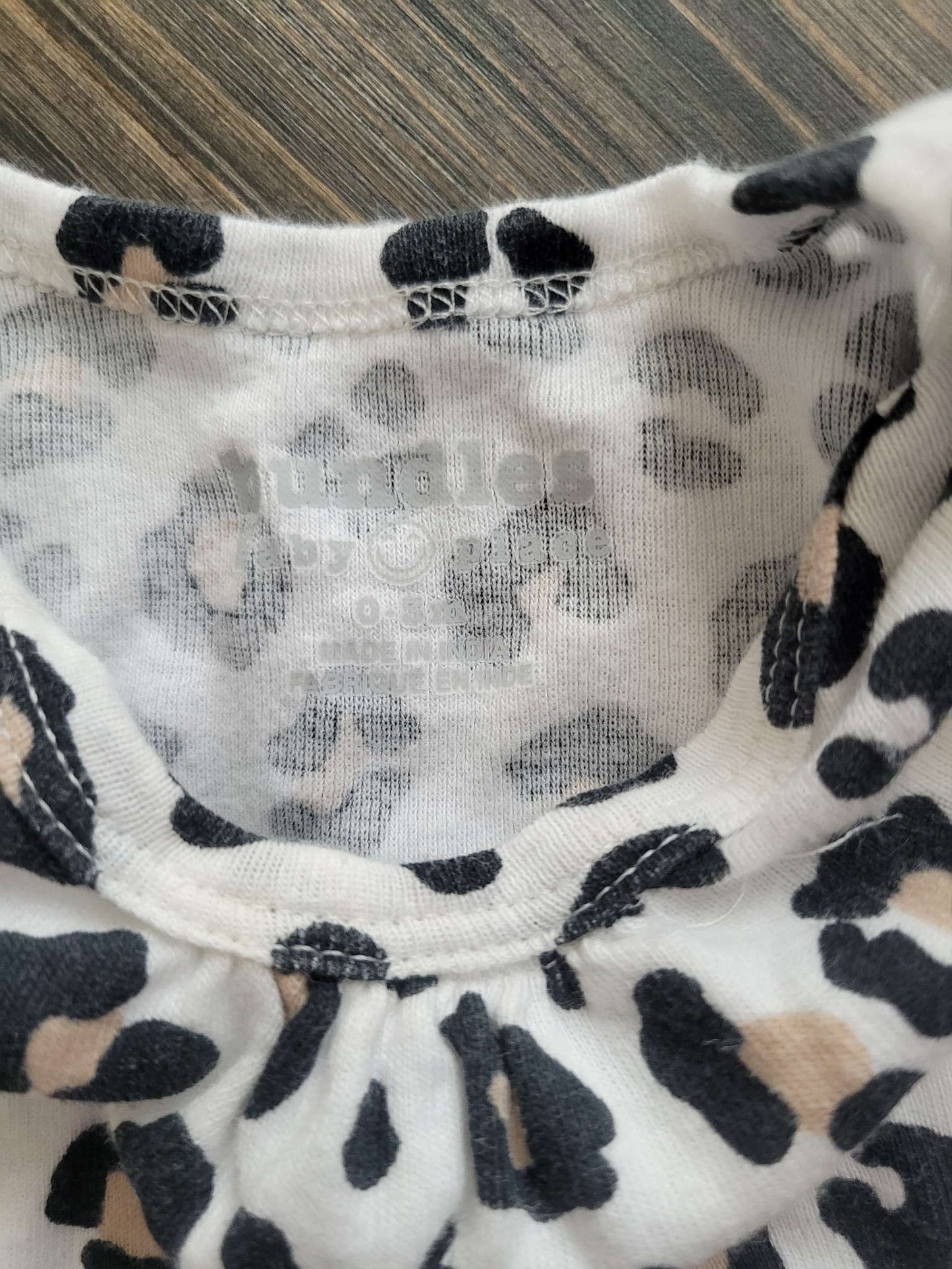 lLeopard print long-sleeved onesie, 0-3 month, Kids 3 Month (0-3M)