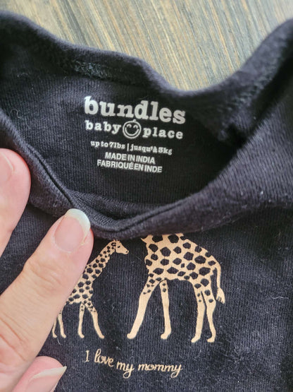 Black giraffe onesie, newborn , Kids Newborn