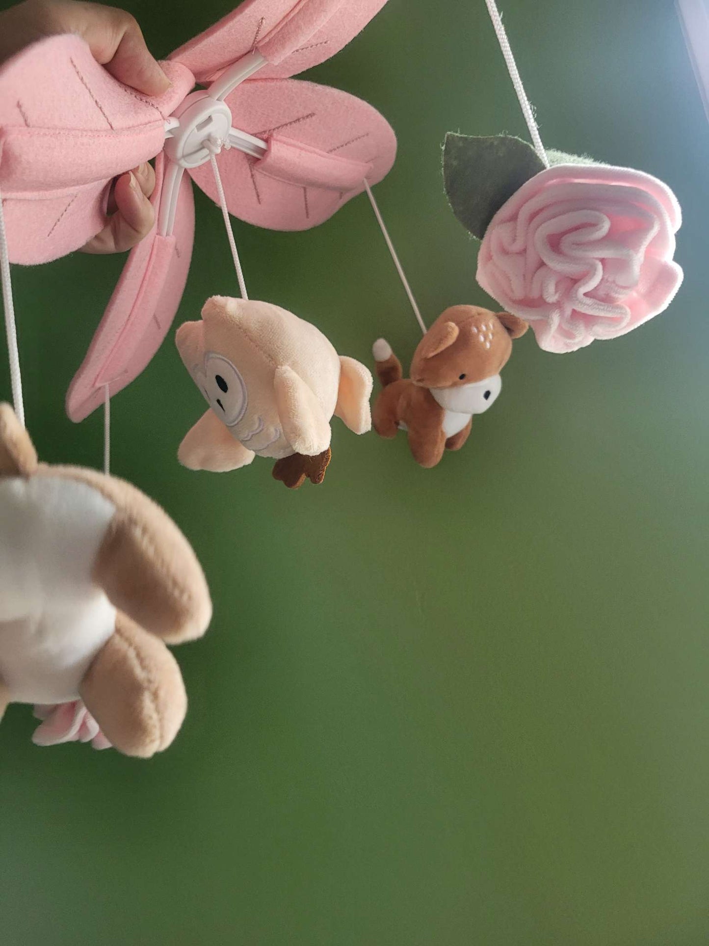 The peanutshell pink woodland animal mobile