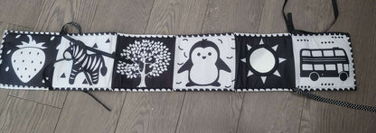 High contrast soft baby book with mirror