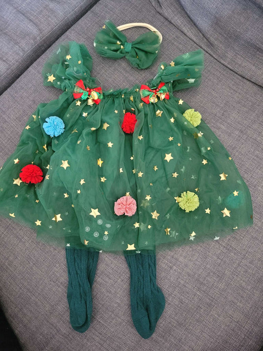 Christmas tree outfit, 1-3 months, Kids 3 Month (0-3M)