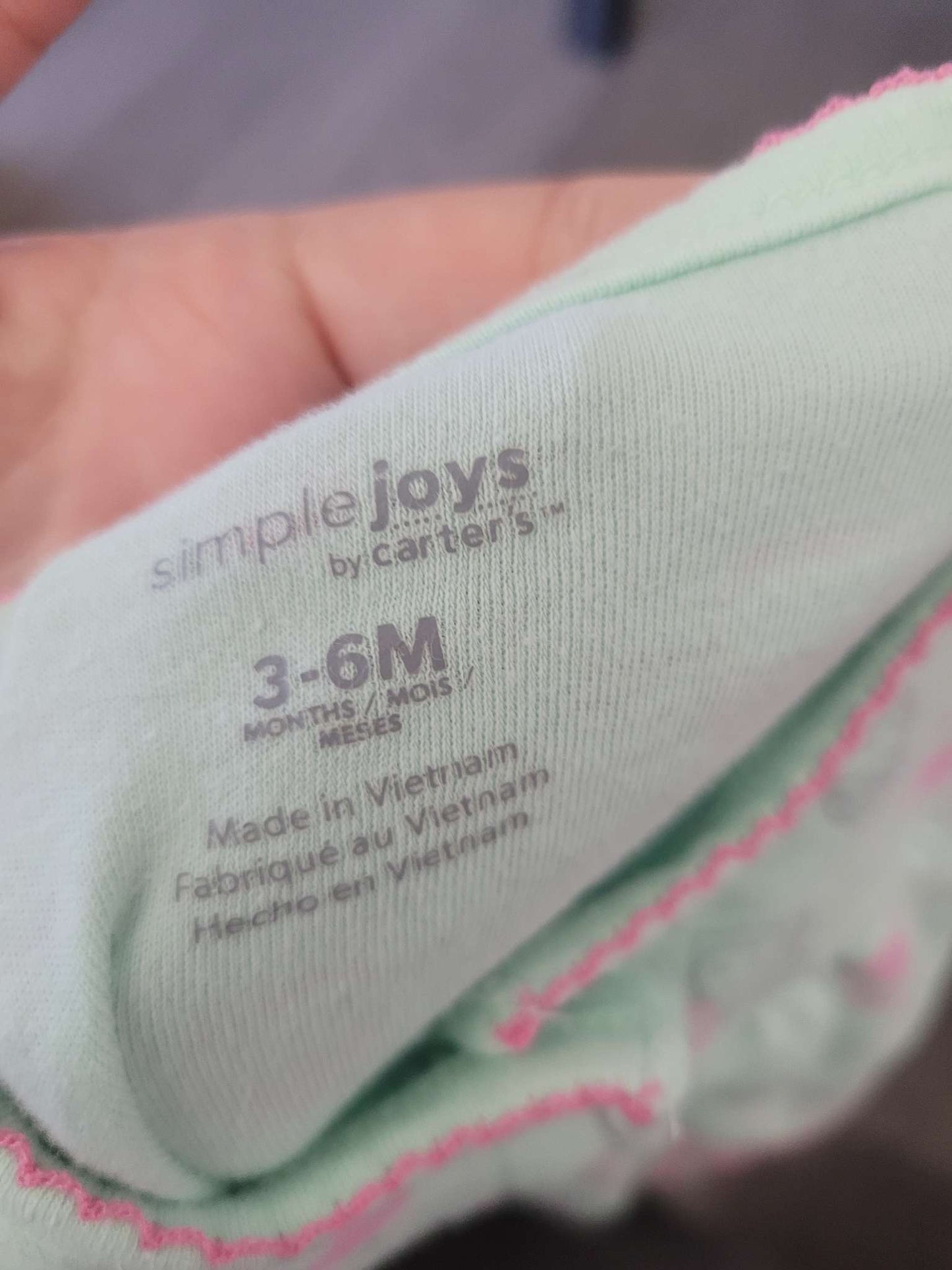 Green and pink owl print onsie, 3-6 months, Carter's , Kids 6 Month (3-6M)