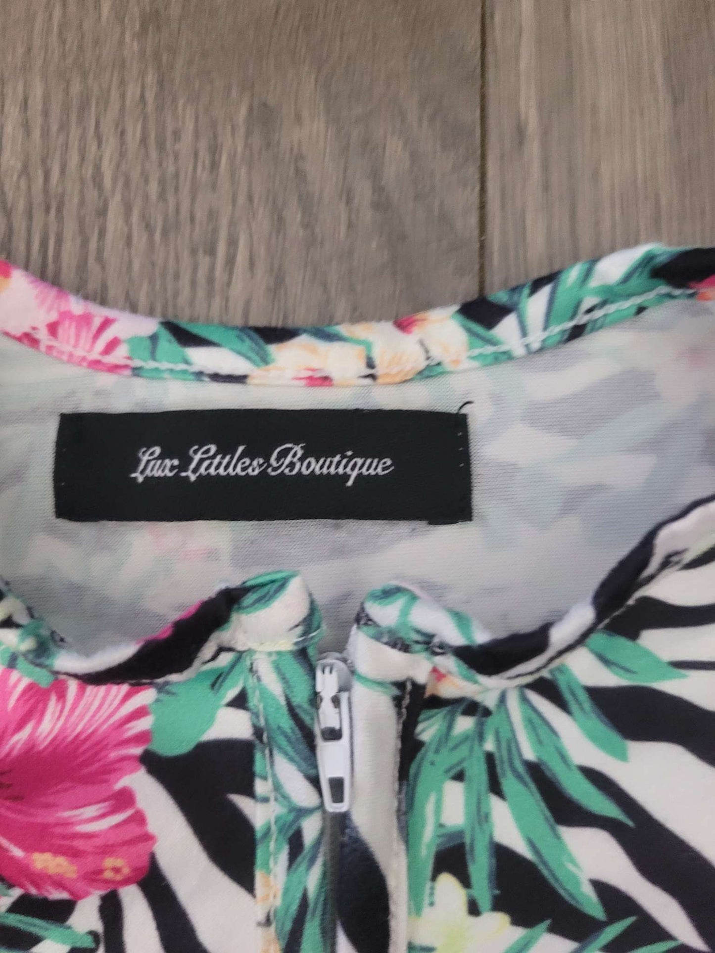 Tropical zebra onesie, 3 months, Lux Littles Boutique, Kids 3 Month (0-3M)