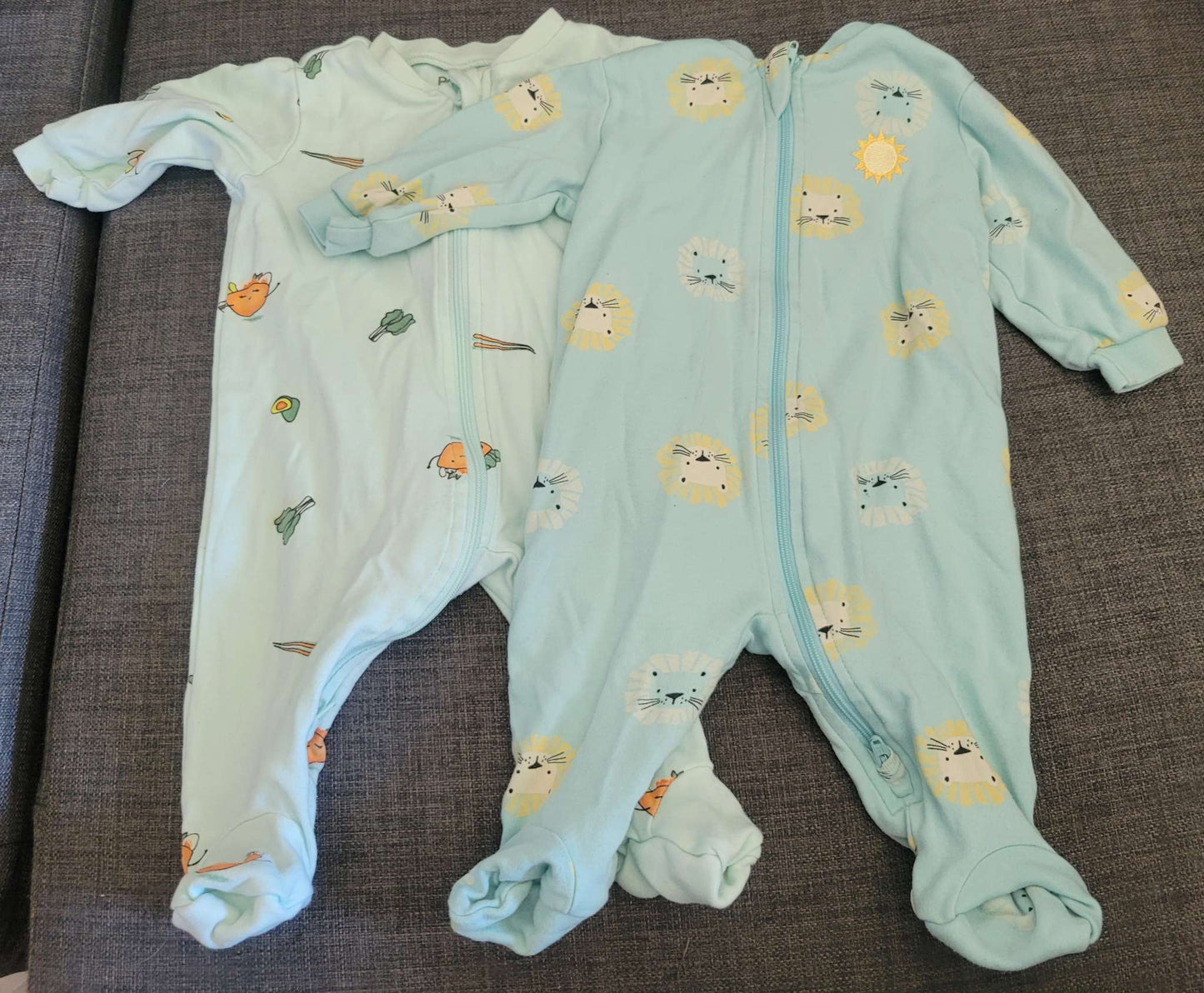 2 Pekkle sleepsuits, sushi and lions, 3 month, Kids 3 Month (0-3M)