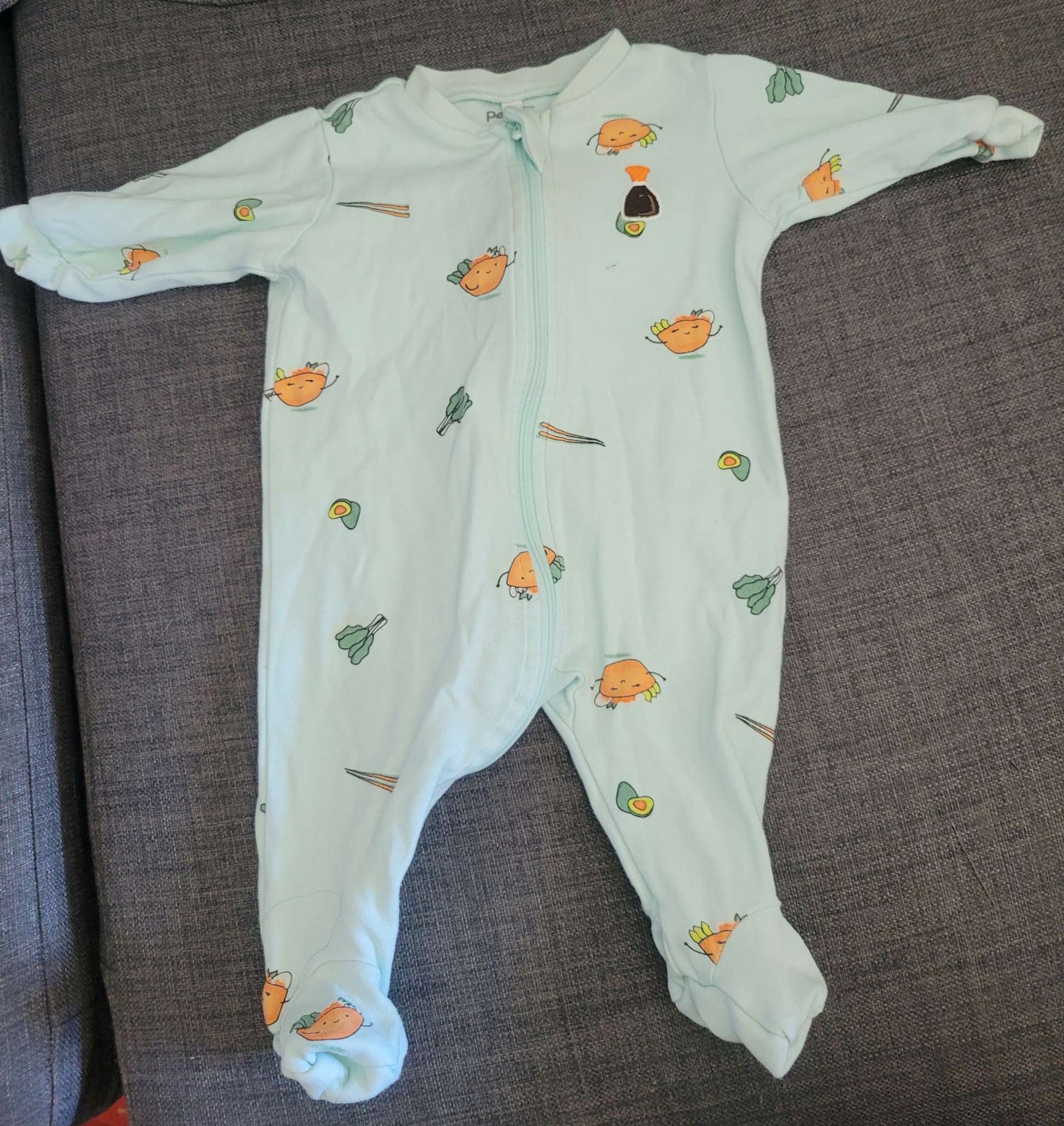 2 Pekkle sleepsuits, sushi and lions, 3 month, Kids 3 Month (0-3M)