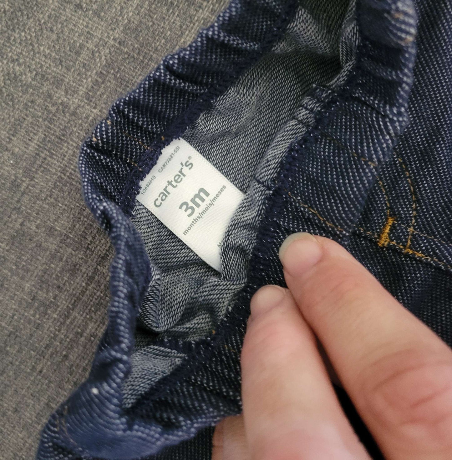2 Carter's 3 month leggings, denim and pink, Kids 3 Month (0-3M)