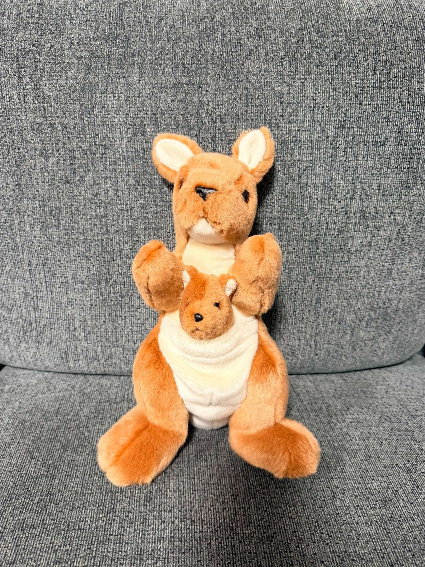 Stuffies (puppy, cat, kangaroo)