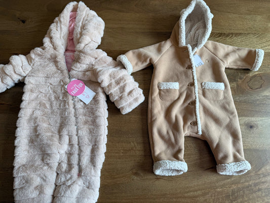Fuzzy Hooded Jumpsuit 0-6m, Kids 6 Month (3-6M)