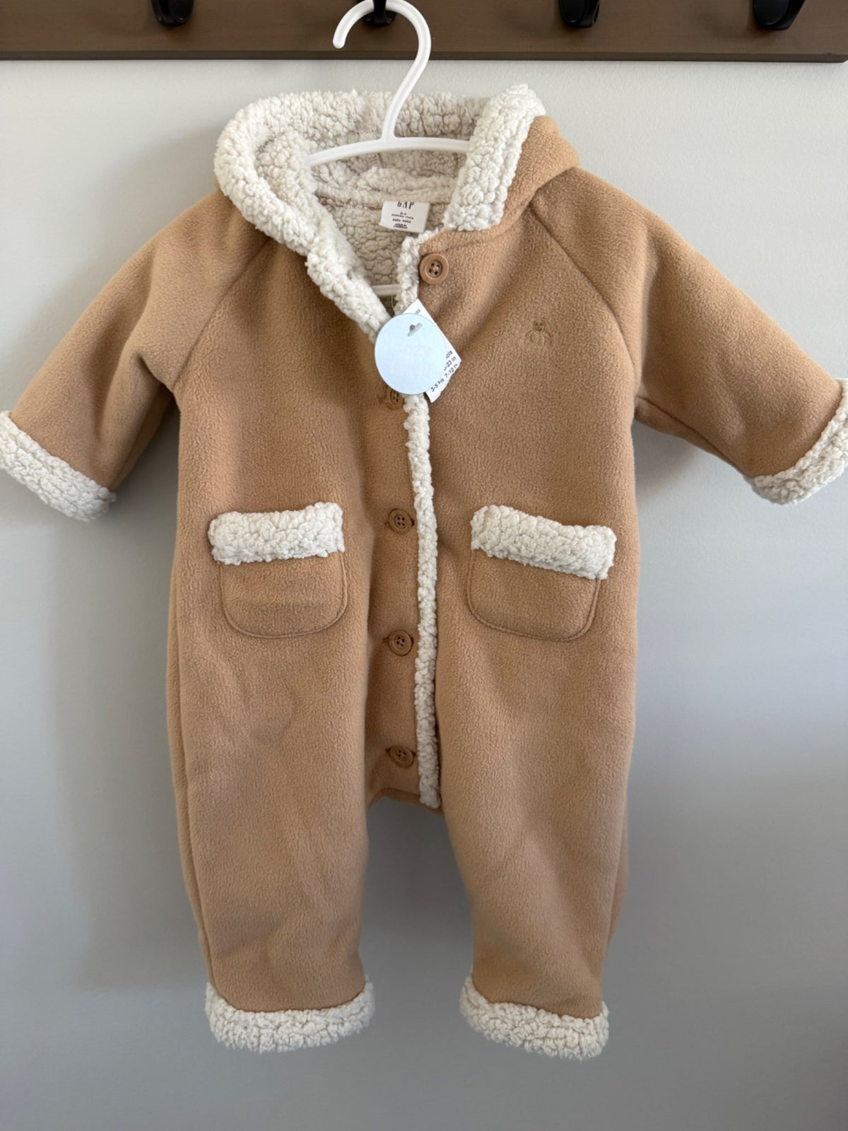 Baby Sherpa Lined Hooded One-Piece, Kids 3 Month (0-3M)