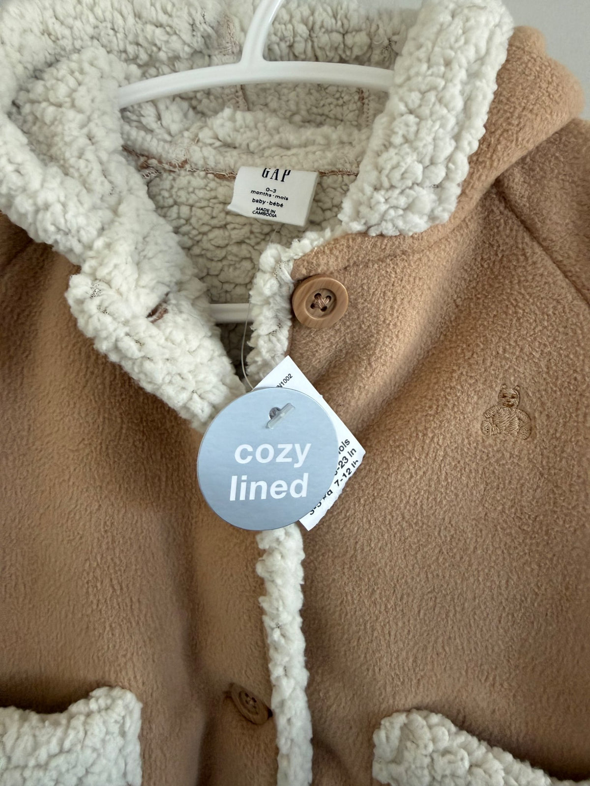 Baby Sherpa Lined Hooded One-Piece, Kids 3 Month (0-3M)