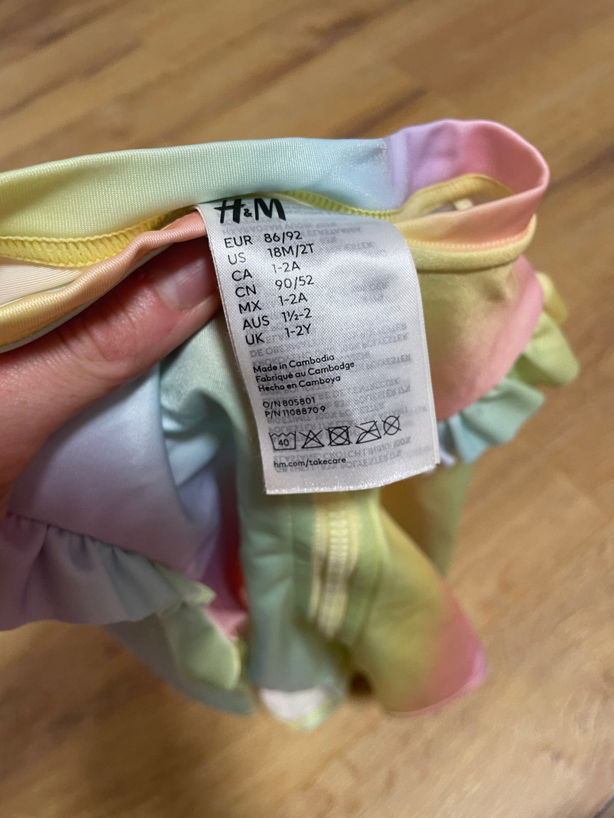 Rainbow swimsuit, Kids 2T